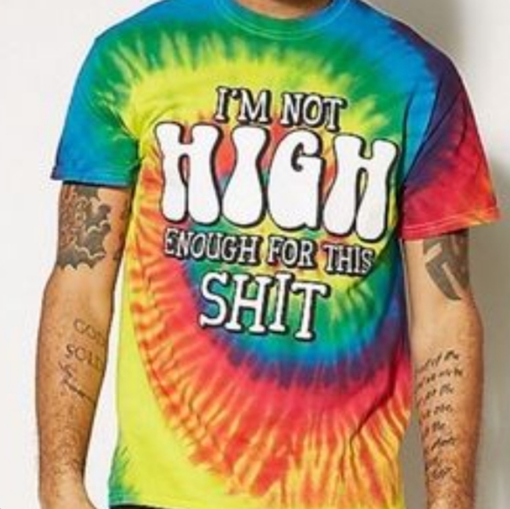 Spencer's Tie-Dye Funny T-shirt Unisex Rainbow XL